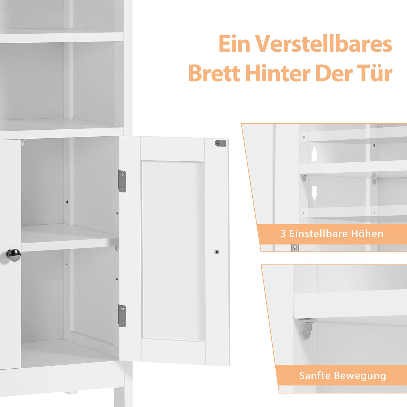 Yaheetech Badezimmerschrank Unterschrank Badkommode Waschbeckenunterschrank mit Doppeltür & Einstellbarem Regal Weiß