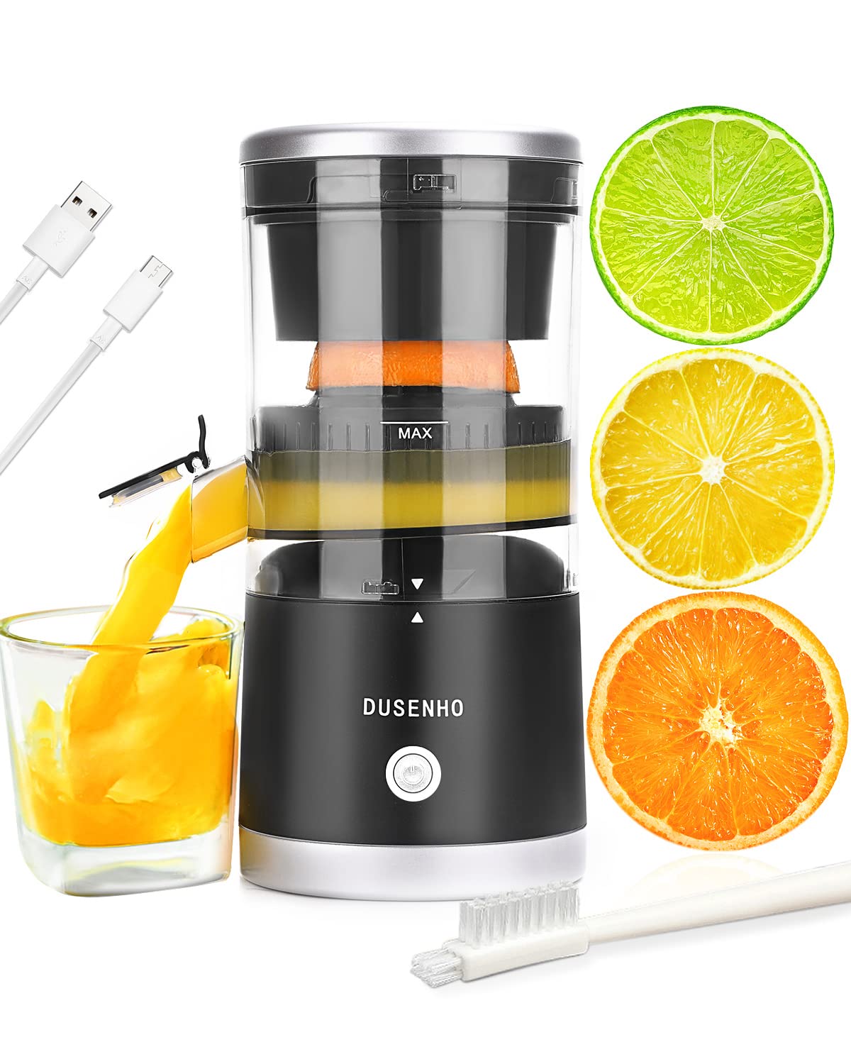 Zitronenpresse Elektrisch Saftpresse Elektrisch Orangenpresse Zitruspresse Tragbare USB-Aufladung Juicer Entsafter für Orange, Zitronen, Zitrusfrüchte