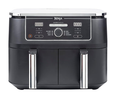 Ninja Foodi MAX Dual Zone Digitale Heißluftfritteuse, 9,5L Airfryer, 2 Fächer, Antihaftbeschichtung, spülmaschinenfeste Körbe, 6-in-1, 8 Portionen, Schwarz AF400EU