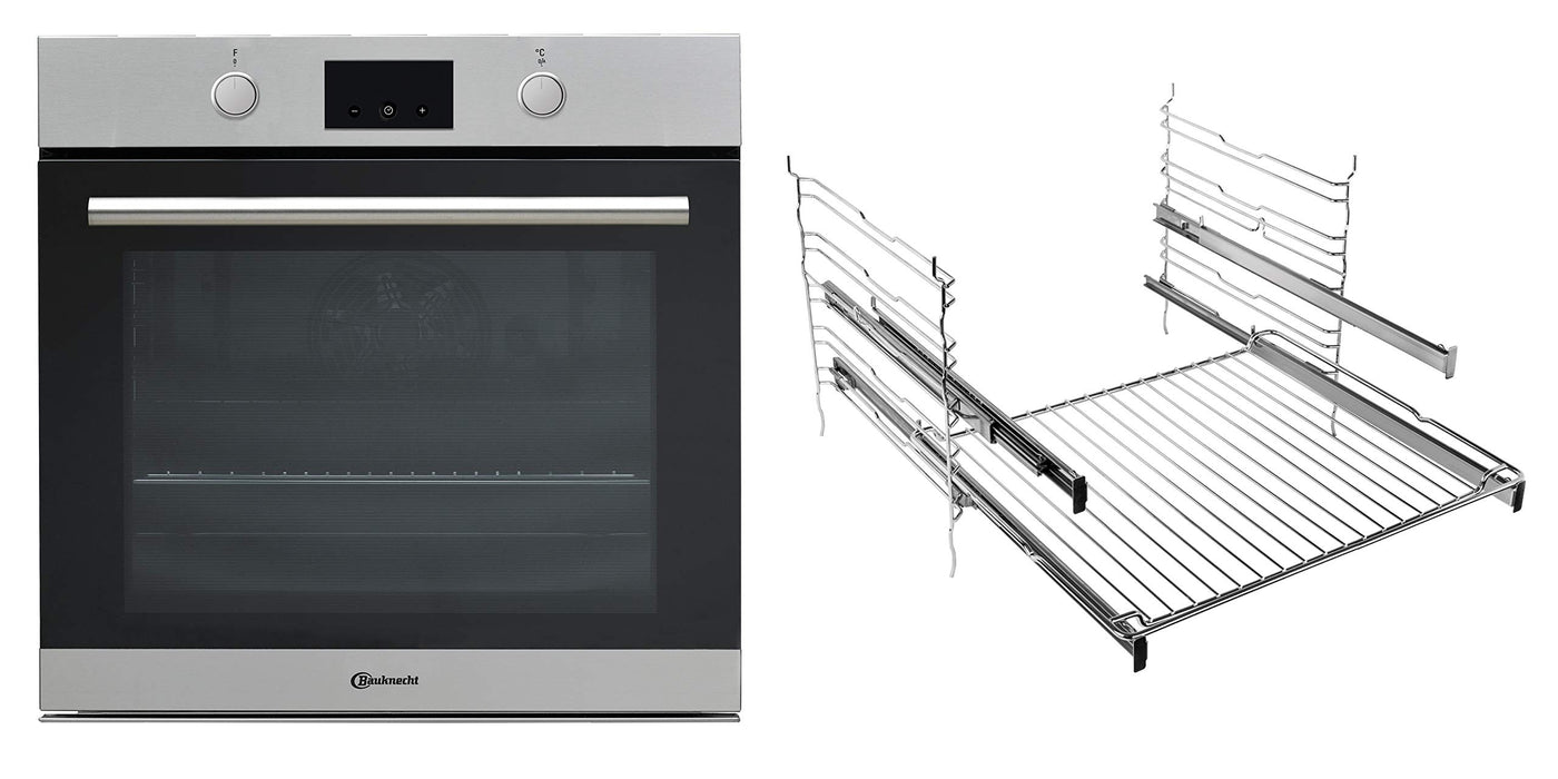 Bauknecht BAR2 KN5V2 IN Backofen Elektro/Einbau, 55.50 cm, Multi 5 Umluftbackofen mit 5 Funktionen, Classic Cook Elektronik-Uhr, Edelstahloptik