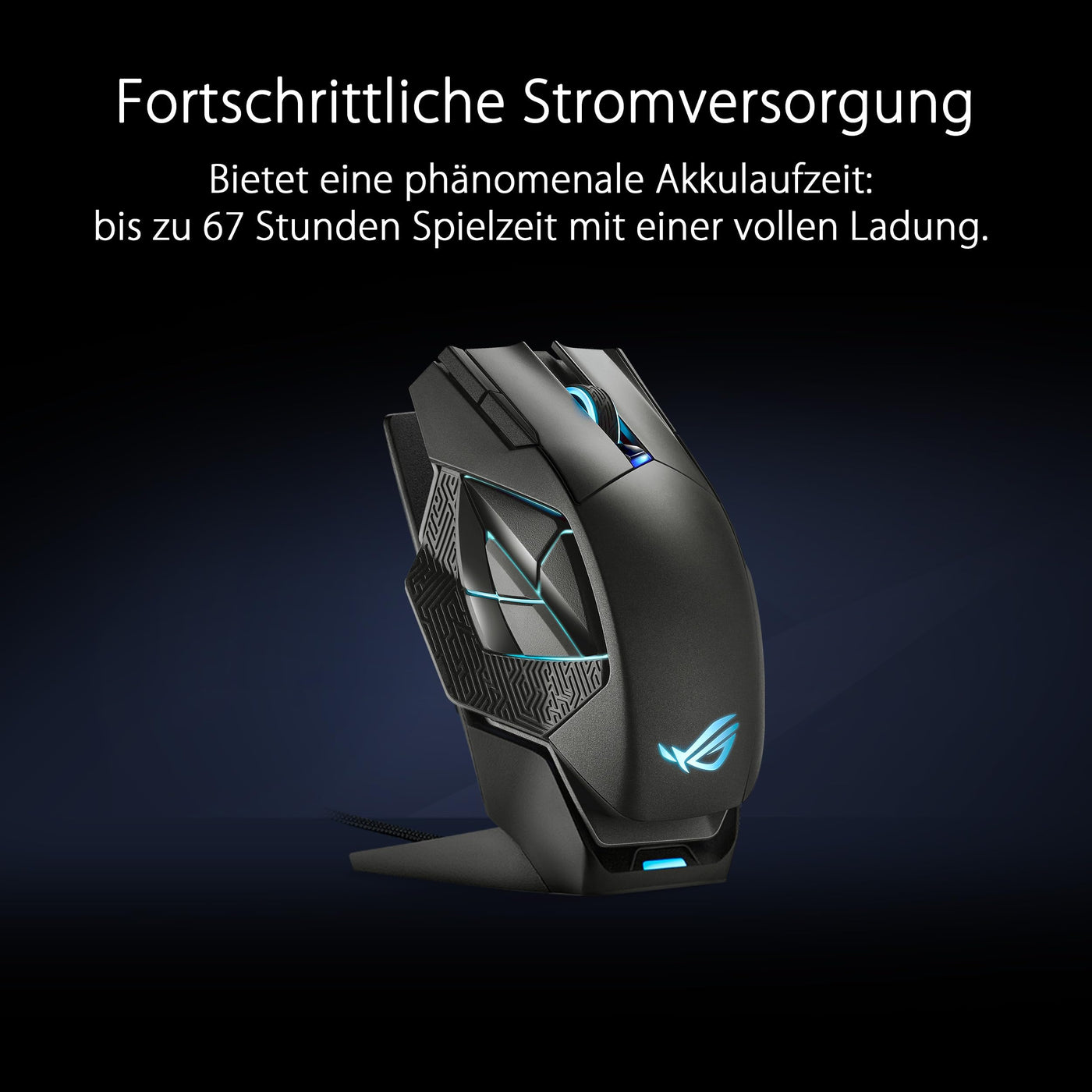 ASUS ROG Spatha X Wireless Gaming Mouse (Magnetischer Ladeständer, 12 programmierbare Tasten, 19.000 DPI, Push-Fit Hot Swap Switch Steckdosen, ROG Micro Switches, ROG Paracord und Aura RGB Lighting)