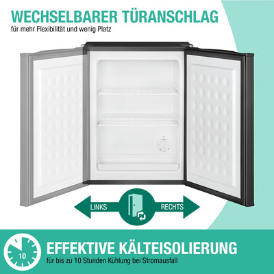 Bomann® Gefrierschrank klein mit 42L Nutzinhalt | Mini Gefrierschrank mit 2 herausnehmbaren Gitterablagen | Gefrierschrank mit wechselbarem Türanschlag & stufenloser Temperaturreglung |GB 7236 schwarz