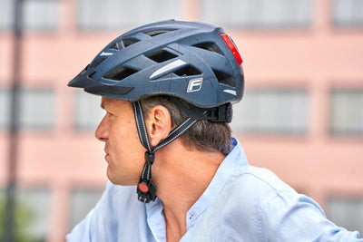 FISCHER Erwachsene Fahrradhelm, Radhelm, Cityhelm Urban Plus Brooklyn, S/M, 52-59 cm, anthrazit matt, mit beleuchtetem Innenring-System, Stiftung Warentest-Testsieger