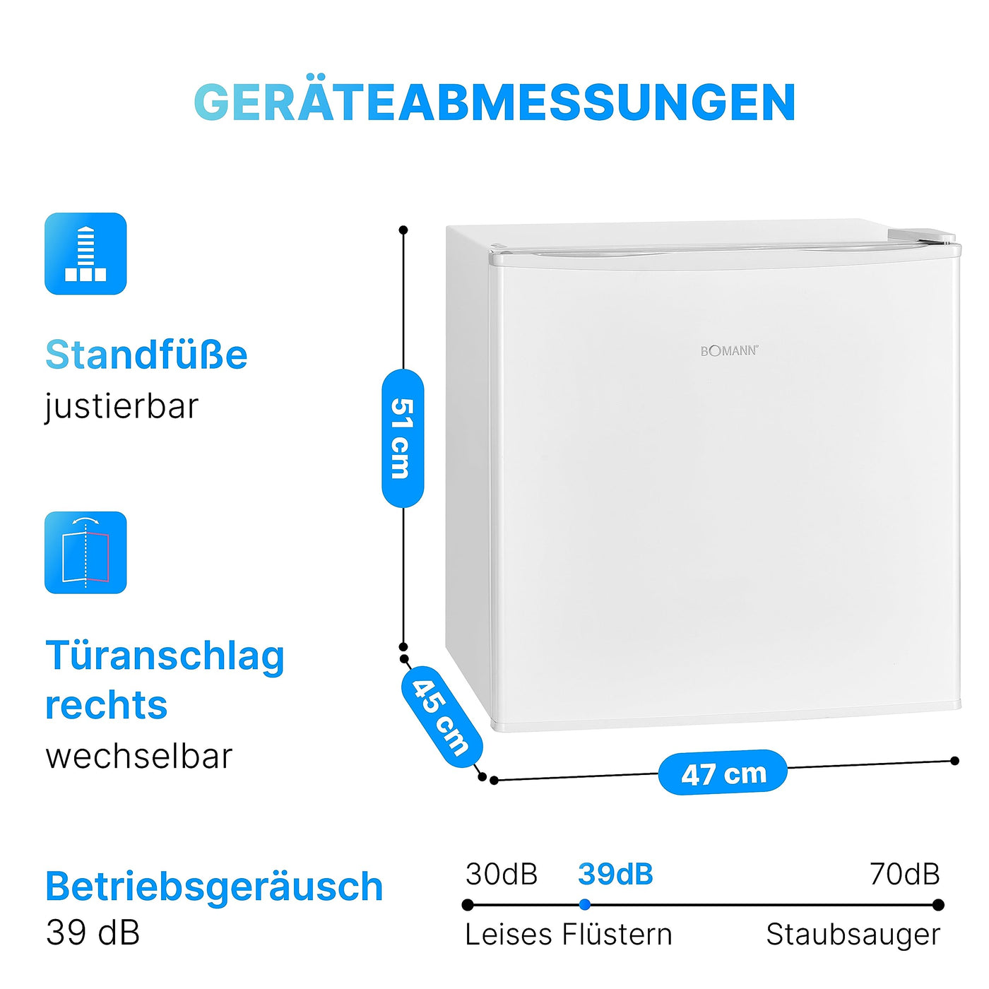 Bomann® Gefrierbox 31L Nutzinhalt | Gefrierschrank klein mit Gitterablage | wechselbarer Türanschlag & stufenlose Temperaturregelung | Mini Gefrierschrank mit 4 Sterne-Kennzeichnung | GB 341.1 weiß