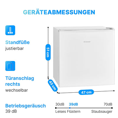 Bomann® Gefrierbox 31L Nutzinhalt | Gefrierschrank klein mit Gitterablage | wechselbarer Türanschlag & stufenlose Temperaturregelung | Mini Gefrierschrank mit 4 Sterne-Kennzeichnung | GB 341.1 weiß