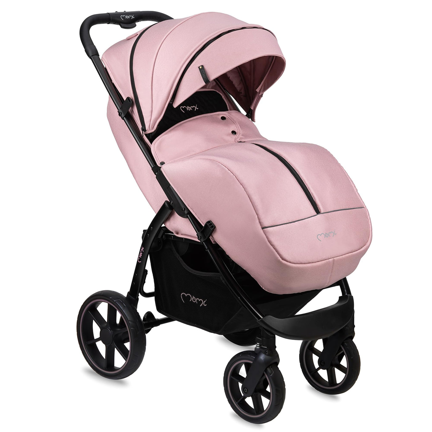 MoMi MIYA EVA, Kinder-Buggy Kinderwagen ab dem 6. Monat (bis 22 kg), regulierbarer 5-Punkt-Sicherheitsgurt, Einkaufskorb, Fußsack, Getränkehalterung, Regenschutz und Insektenschutz