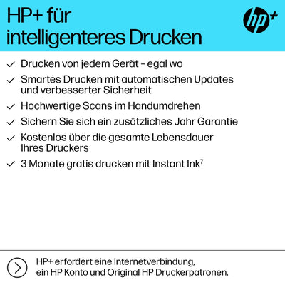 Imprimante multifonction HP OfficeJet Pro 9132e, 30€ de cashback, 3 mois d'impression gratuite avec HP Instant Ink inclus, HP+, imprimante, scanner, copieur, fax, WLAN, LAN, duplex, Airprint, gris-blanc