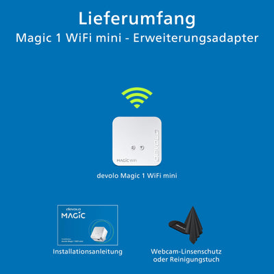 devolo Magic 1 WiFi mini Erweiterungsadapter, WLAN Powerline Adapter, bis zu 1.200 Mbit/s, WLAN Verstärker, 1x LAN Anschluss, dLAN 2.0, weiß