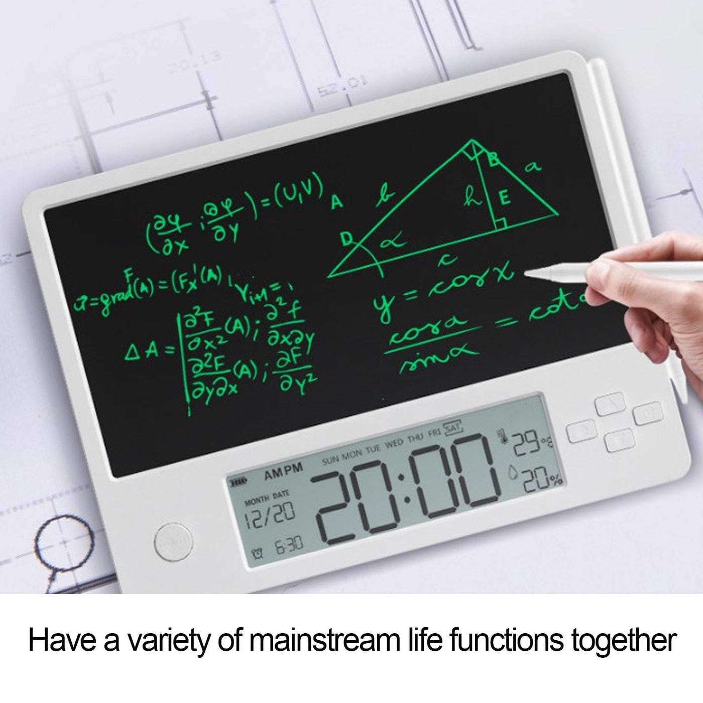 Digitaler Kalender, Elektronisches Planer-Tablet mit Touch-Stift, Wiederaufladbares LCD-Schreibbrett mit Klappbarem Ständer, für Familienpläne Im Büro