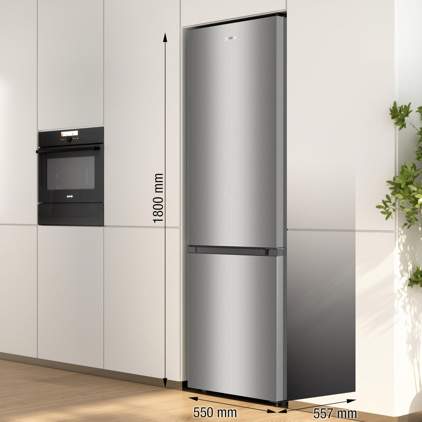 Gorenje RK 4182 PS4 Kühl-Gefrier-Kombination/ Höhe 180 cm/ Kühlen 198 L/ Gefrieren 66 L/ LED Beleuchtung, Edelstahl- Look