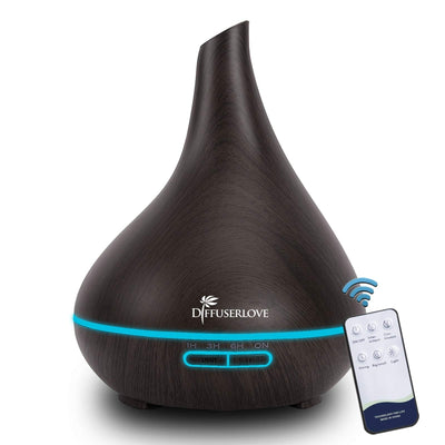 Diffuserlove 500ML diffuser Aroma diffuser Ultraschall Luftbefeuchter Trag usor Cool Mist Humidifier mit 7 Farben LED und Auto-Abschaltung Fernbedienung Funktion,Perfekt für Office Home