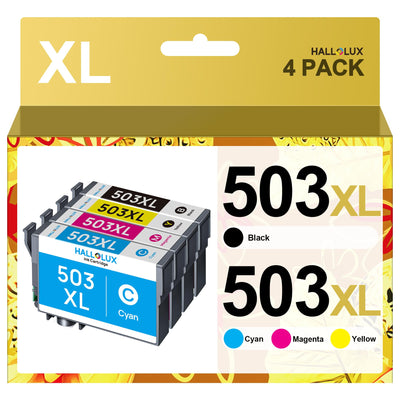 HALLOLUX 503XL Multipack Kompatibel für Epson 503 XL Druckerpatronen für Epson XP 5200 Patronen XP-5205 für Epson Workforce WF-2960DWF WF-2965DWF WF 2960（4er-Pack,Schwarz, Cyan, Magenta, Gelb