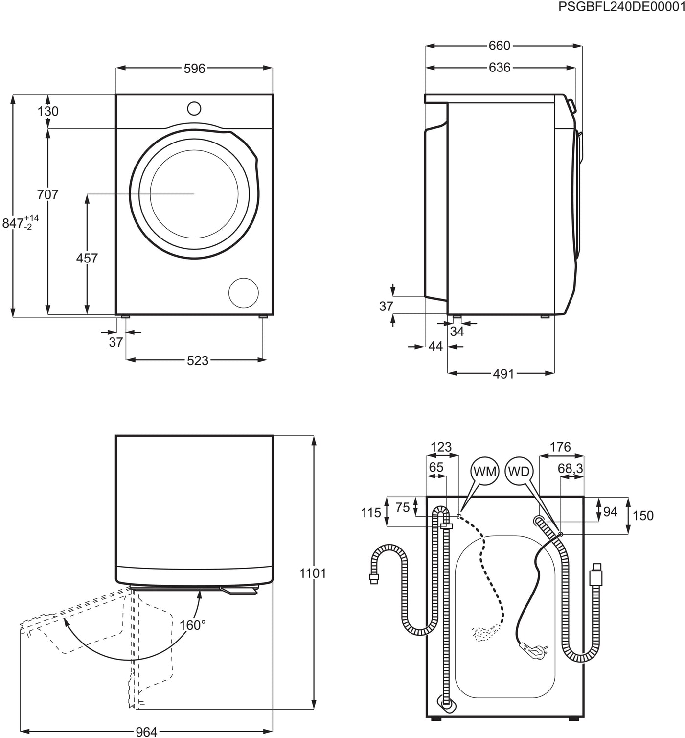 AEG Waschmaschine – Serie 6000 ProSense Mengenautomatik – 9 kg – Leise – Nachlegefunktion – Kindersicherung – Schontrommel – Vollwasserschutz – Leichtbügeln-Option – 1400 U/min – LR6A65490