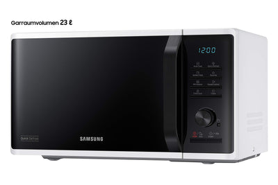 Samsung MS2AK3515AW/EG Mikrowelle, 800 W, 23 ℓ Garraum, 48,9 cm Breite, Quick Defrost, 29 Automatikprogramme, Weiß