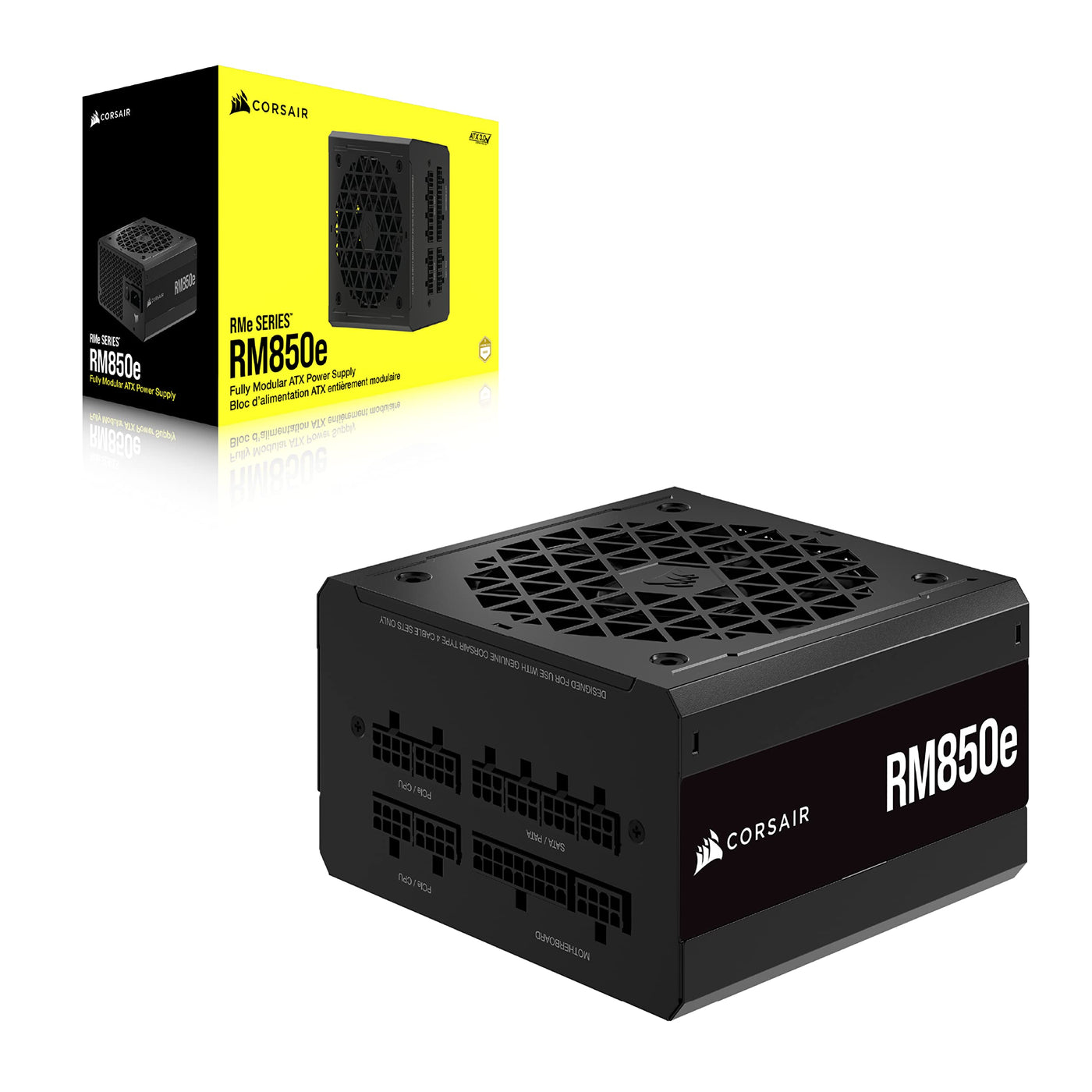 Corsair RM850e (2023) Vollmodulares, Geräuscharmes ATX-Netzteil - 3.0- Und PCIe 5.0-kompatibel - 105°C-Kondensatoren - 80 Plus Gold-Effizienz - Modern Standby-Unterstützung - Schwarz