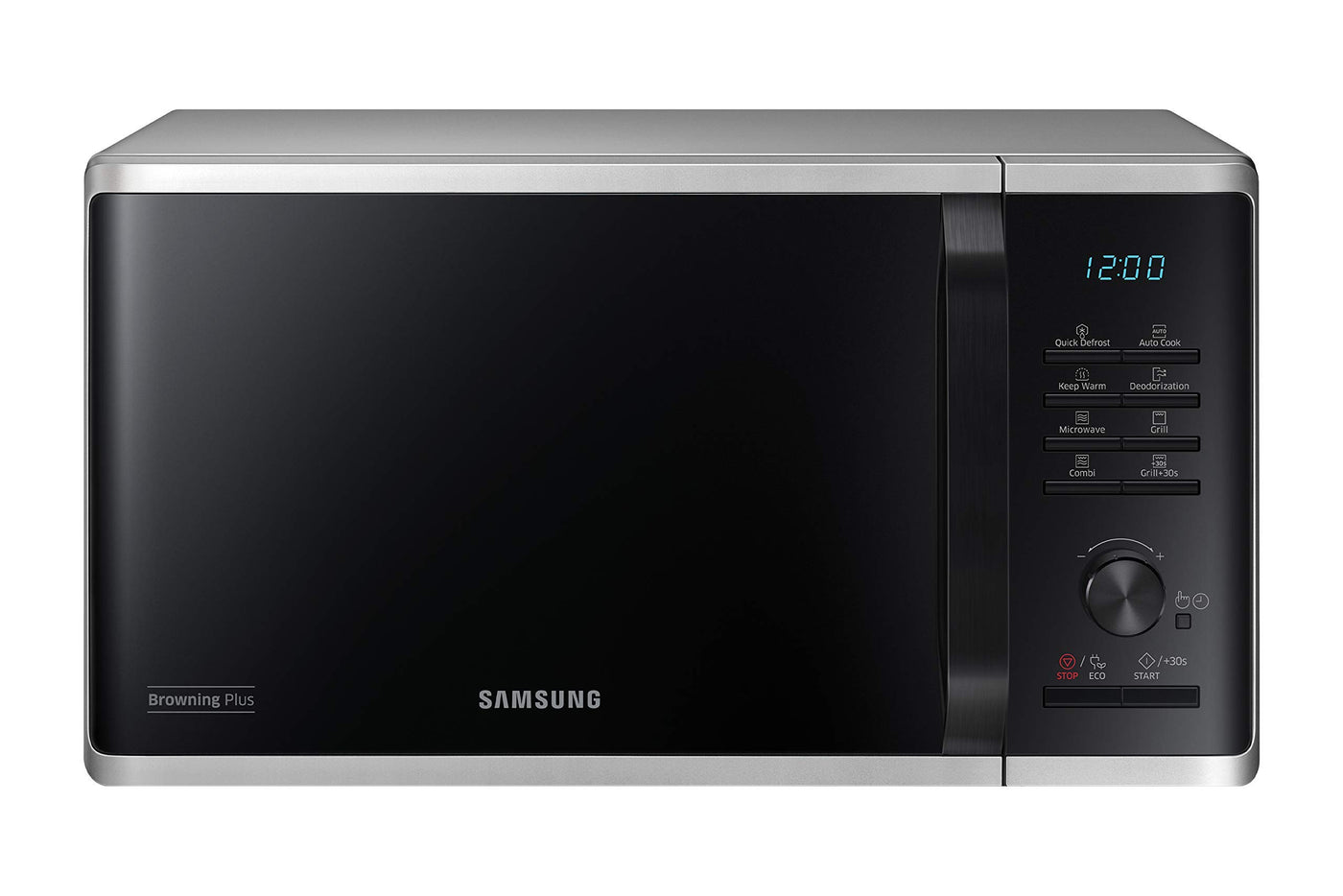 Samsung MG2AK3515AS/EG Mikrowelle mit Grill, 800 W, 23 ℓ Garraum, 48,9 cm Breite, Quick Defrost, 27 Automatikprogramme, Silber