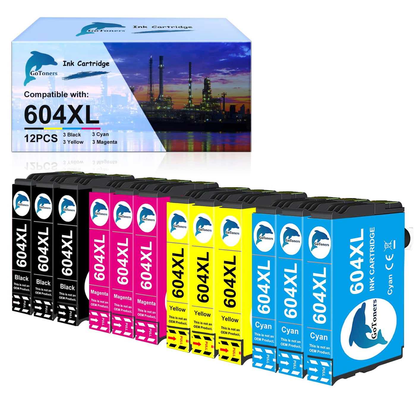 GoToners 604 XL Druckerpatronen Kompatibel für Epson 604 604XL Patronen für Expression Home XP-2200 XP-2205 XP-3200 XP-3205 XP-4200 XP-4205, Workforce WF-2910 WF-2930 WF-2950 (12er-Pack)