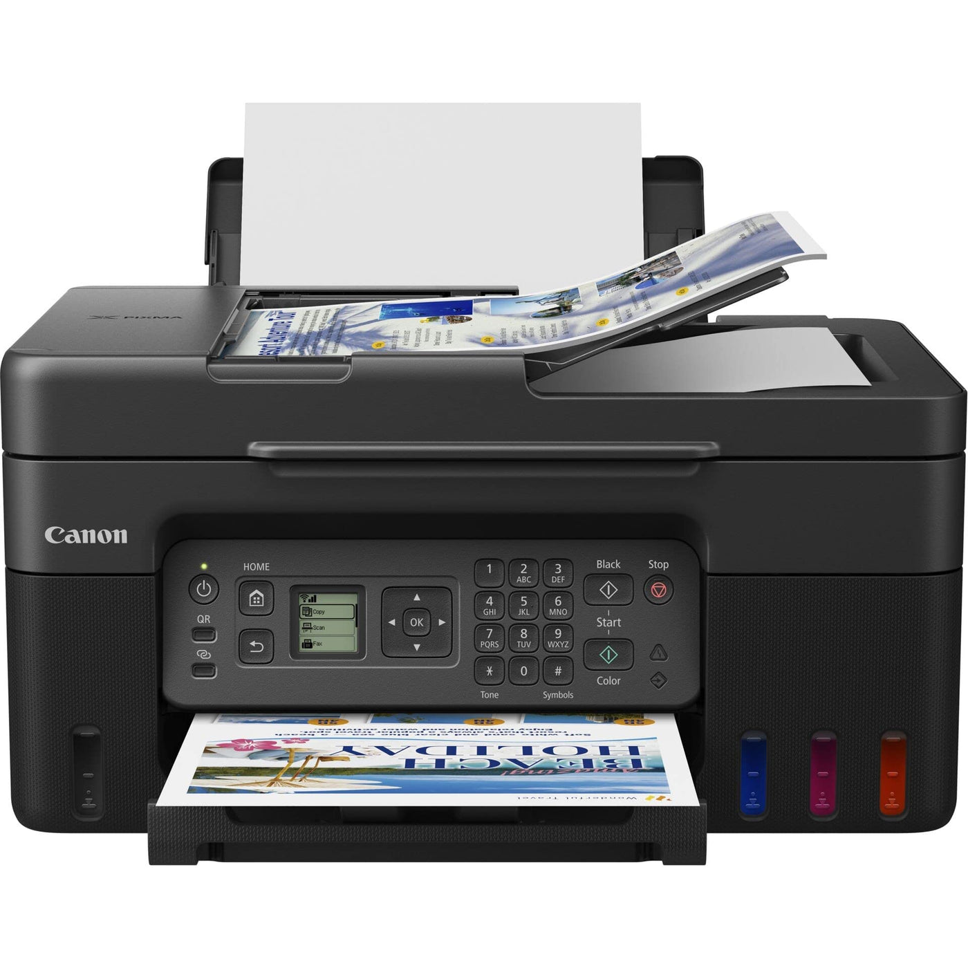 Canon PIXMA G4570 MegaTank 4in1 Multifunktionsgerät DIN A4 (Scanner, Kopierer, Drucker, Fax, ADF, Farbtintenstrahldrucker, USB, WLAN, Print App, Cloud, LC Display), schwarz/grau