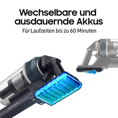 Samsung Jet 75E PetPRO Akku-Staubsauger, 200 W, Inkl. Tierhaarbürste Pet Tool und weiterem Zubehör, Mint, VS20B75BGR1/WD