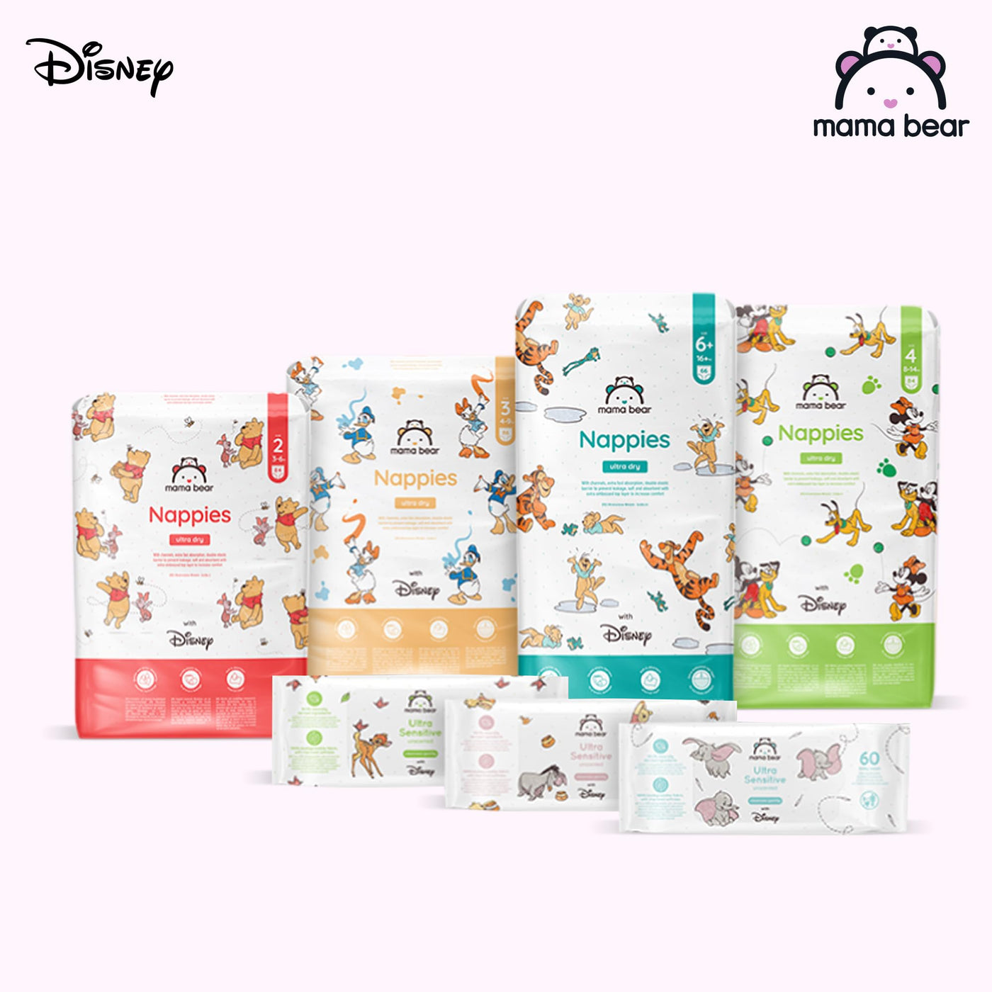 Amazon-Marke: Mama Bear Disney Ultra Dry Windeln Größe 5 (10-16 kg) - MONATSBOX, Weiß, 152 Stück (2 Packungen mit 76)