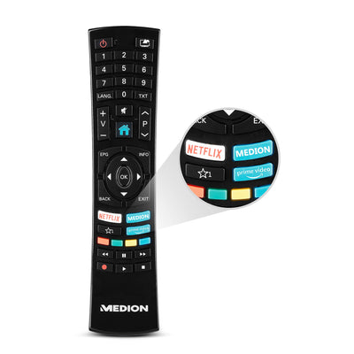 MEDION X15574 (MD 30987) 138,8 cm (55 Zoll) QLED Fernseher (Smart TV, 4K, Dolby Vision HDR, Dolby Atmos, Subwoofer, Netflix, Prime Video, PVR, Bluetooth, MEMC, Micro Dimming)