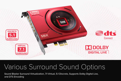 Creative Sound Blaster Z SE Interne PCI-e-Soundkarte und DAC, Kopfhörerverstärker, 116 dB SNR, Discrete 5.1/Virtual 7.1 Surround, Dolby Digital, DTS