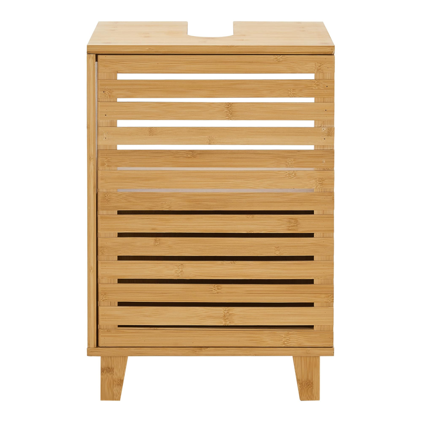 [en.casa] Waschbeckenunterschrank Iveland Badezimmerschrank Badschrank Waschtischunterschrank mit 1 Tür und 2 Ablagefächern 60x40x30cm Bambus