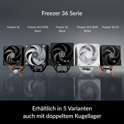 ARCTIC Freezer 36 A-RGB - Single-Tower CPU Kühler mit Push-Pull & ARGB Beleuchtung, Zwei druckoptimierte 120 mm P-Lüfter, Hydrodynamisches Gleitlager, 200–2000 RPM, 4 Heatpipes, inkl. MX-6 - Weiß