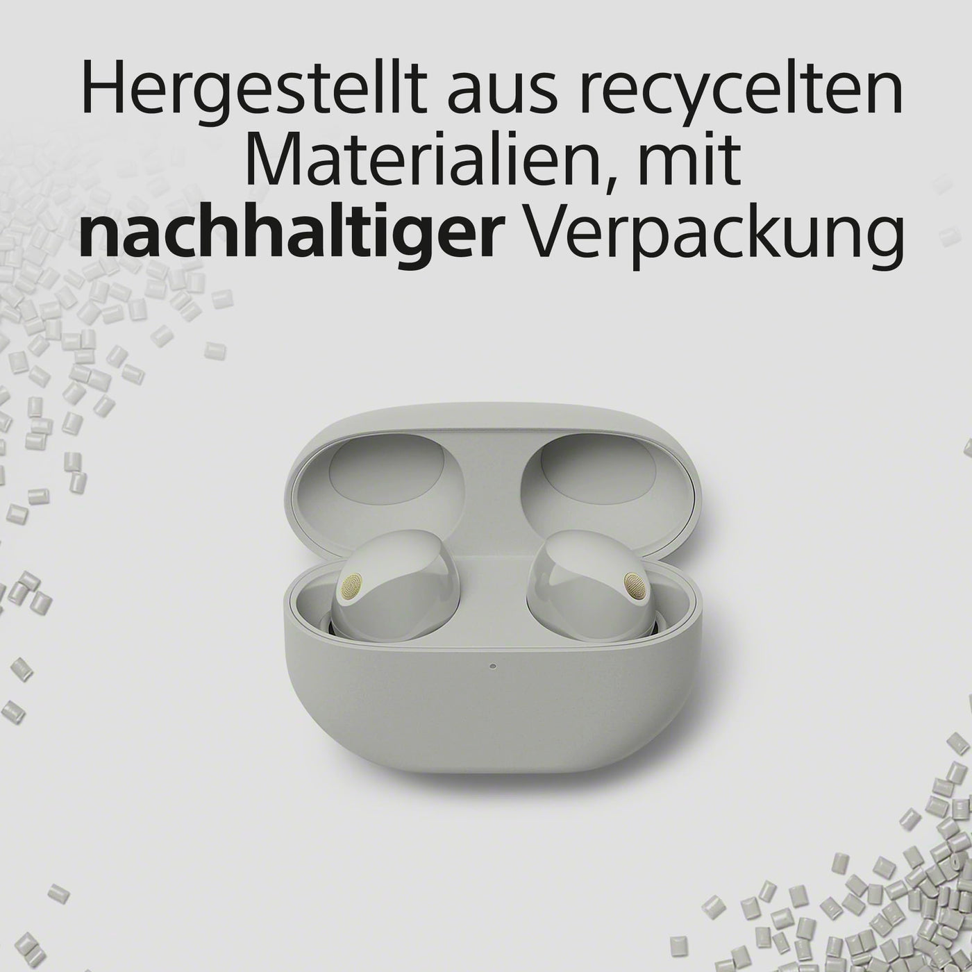 Sony WF-1000XM5 Kabellose Noise Cancelling Kopfhörer, Bluetooth, In-Ear-Kopfhörer, Mikrofon, bis zu 24 Stunden Akkulaufzeit, Schnellladefunktion, IPX4, iOS & Android kompatibel - Silber, klein