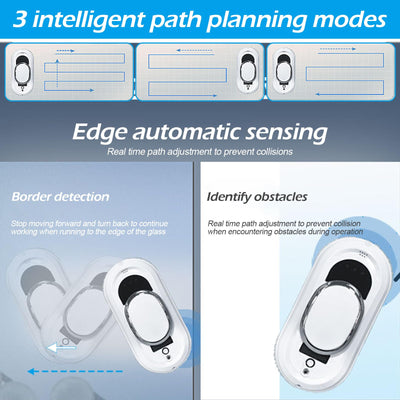 Fensterputzroboter,CEIEVER Fensterreiniger Elektrisch mit Fernbedienung Fenstersauger Glasreinigungssroboter mit Intelligentes Kantenerkennungssystem fensterputzer elektrisch für alle glatten Oberfläc
