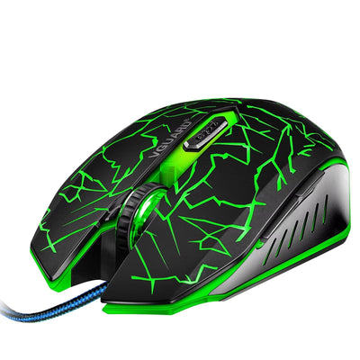 VGUARD Gaming Maus, Wired Hohe Präzision Optische Professionelle Wired Gaming Maus mit 6 Tasten/7-Modi LED Design für pro Gamer - Schwarz