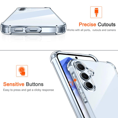 ivoler Klar Silikon Hülle für Samsung Galaxy A55 5G mit Stoßfest Schutzecken, Dünne Weiche Transparent Schutzhülle Flexible TPU Durchsichtige Handyhülle Kratzfest Case Cover