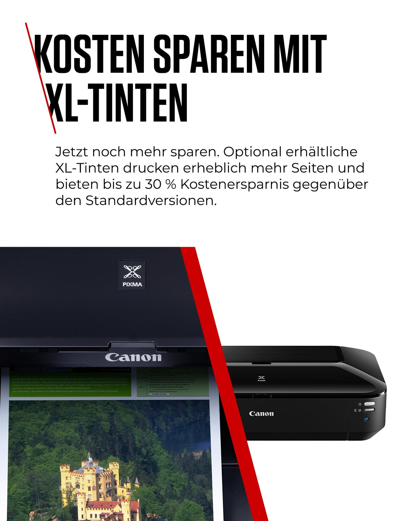 Canon PIXMA iX6850 Drucker Farbtintenstrahl Multifunktionsgerät DIN A3+ (Bürodrucker, Fotodruck, Textdruck, 9.600 x 2.400 DPI, WiFi, WLAN, USB, 5 Separate Tinten, Direktdruck, Print App) schwarz