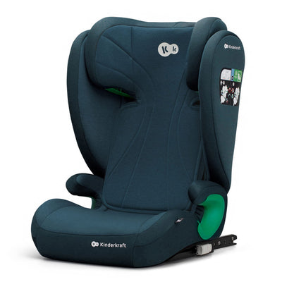 Kinderkraft JUNIOR FIX2 I-SIZE Kindersitz 15-36kg, Kinderautositz mit Isofix, Gruppe 2/3, 100-150 cm, Einstellbare Rückenlehne und Kopfstütze, spezielle Sicherheitssysteme, Leicht zu tragen, Blau