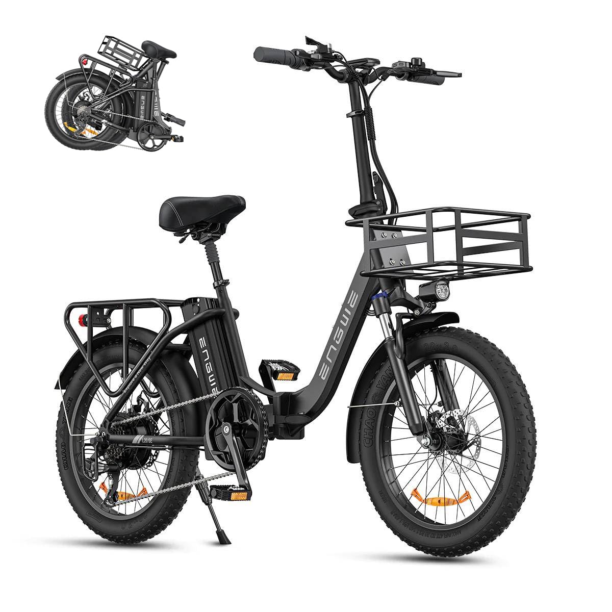 ENGWE E-Bike Klapprad Elektrofahrrad mit 20 Zoll Fat Tire, 15.6Ah Lithium-Akku für Lange Reichweite bis 140KM, 7-Gang-All-Terrain Ebike Herren für MTB, Strand & Schnee