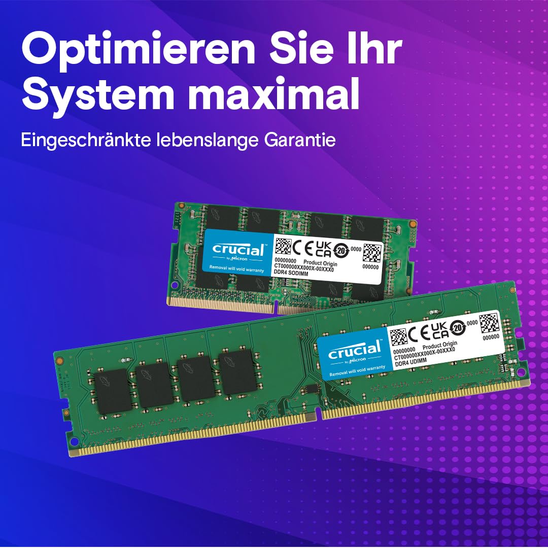 Crucial RAM CT16G4SFRA32A 16GB DDR4 3200MHz CL22 (2933MHz oder 2666MHz) Laptop Arbeitsspeicher