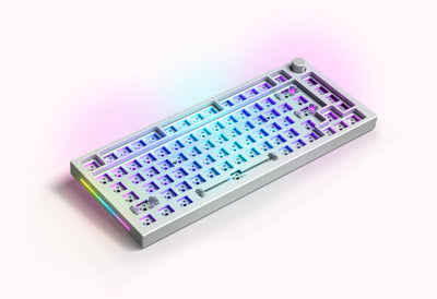 Glorious Pc Gaming Race GMMK Pro - 75% TKL Modular Gaming Keyboard Mechanical mit RGB Beleuchtung - Vollständige Anpassung auf Dichtungen montiert - Barebones (ISO-Layout, Weiß)