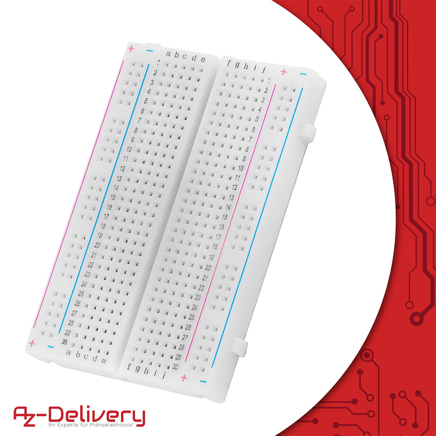 AZDelivery 3 x Mini Breadboard 400 Pin mit 4 Stromschienen kompatibel mit Arduino und Jumper Wire Kabeln