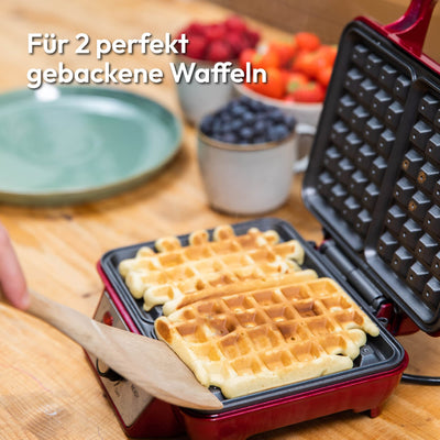 Gadgy Waffeleisen Belgische Waffel | 23x16,8 cm. für 2 Waffeln | Waffle maker 1000 Watt | Einstellbare Temperatur LED-Anzeige | Griff erhitzt nicht | Party-Desserts