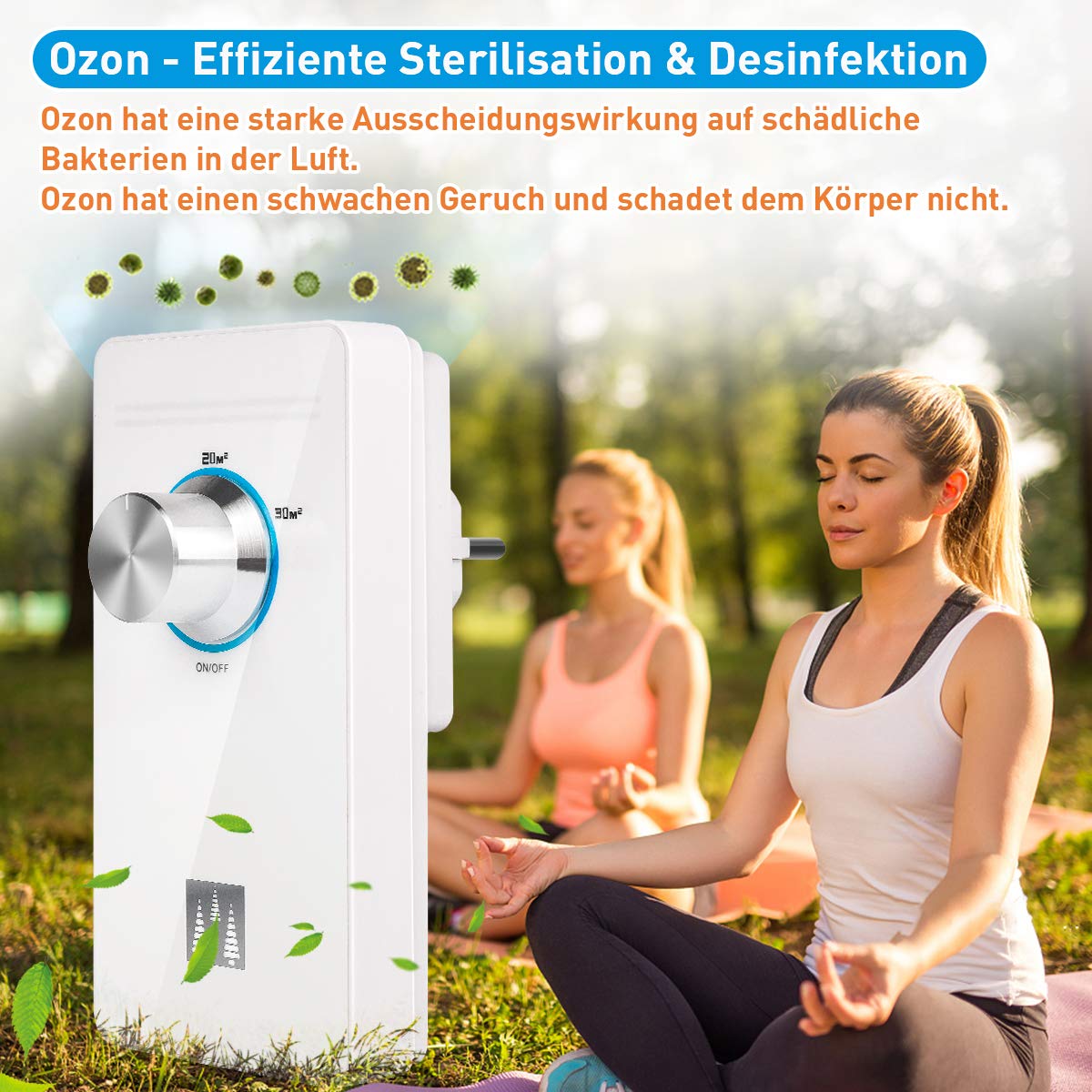 Luftreiniger Ozongenerator Geruchskiller, Air Ozonizer Ozon Ionizer Generator, Heim Air Purifier Ozongerät Ozonisator für Zimmer, Rauch, Badezimmer, Haustiere, Formaldehyd und Geruch