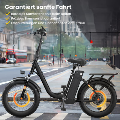 Finbike E Bike mit 48V 15.6Ah Abnehmbare Akku,20 * 3.0 Zoll Fette Reifen All-Terrain Elektrofahrräder,7-Gang Getriebe mit LCD-Display,PAS-Modus Max Reichweite 120KM,Pedelec Herren Damen 25km/h 250W