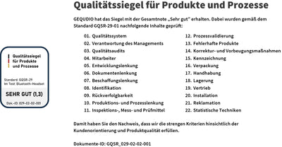 GEQUDIO GB-2 Bluetooth Headset mit Mikrofon, passives Noise Cancelling, Kopfhörer kabellos, 2 Geräte gleichzeitig verbinden (Smartphone, Handy, PC, Laptop), Wireless, Standby 500h (ohne USB-Adapter)