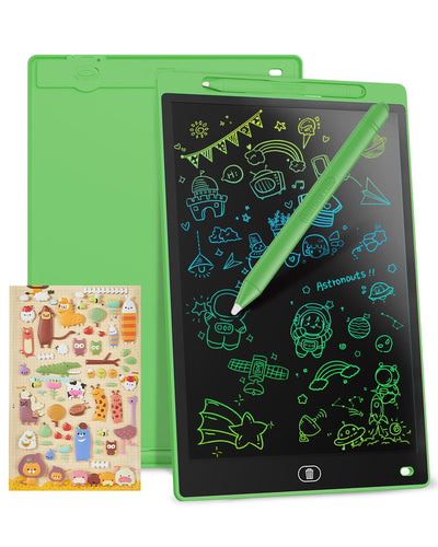 Genialba LCD Schreibtafel 12 Zoll, Buntes LCD Schreibtablett, Kindergeschenk, LCD Writing Tablet Elektronischer Tablette, Grafiktablett für Kinderspiele 2 3 4 5 6 7 Jahre alte Mädchen (Grün)