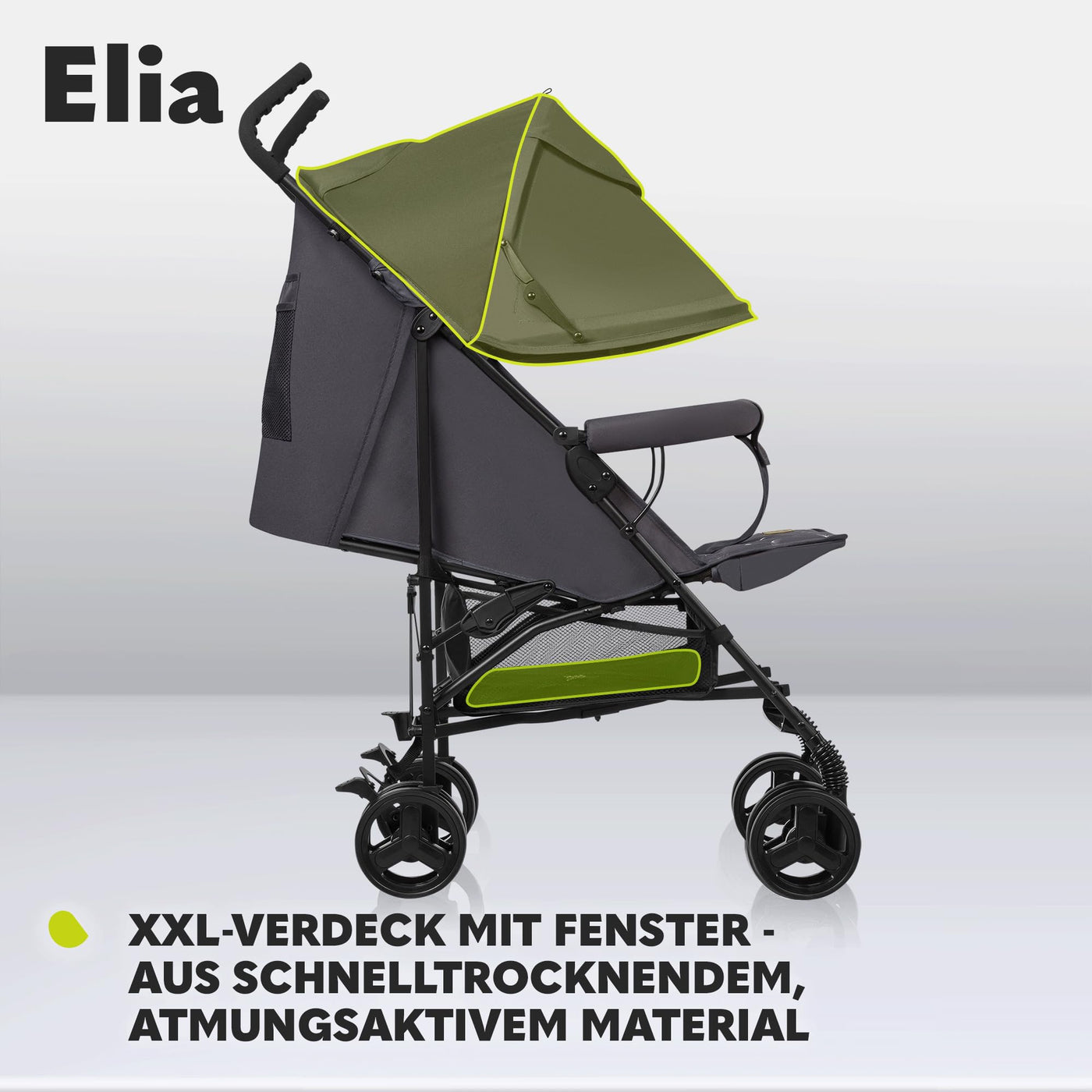 LIONELO Elia Buggy Klein Zusammenklappbar Kinderwagen Bis 15 Kg, Rücken Und Fußstützenverstellung Hinterradbremse, Moskitonetz, Beinwärmer, Einkaufskorb