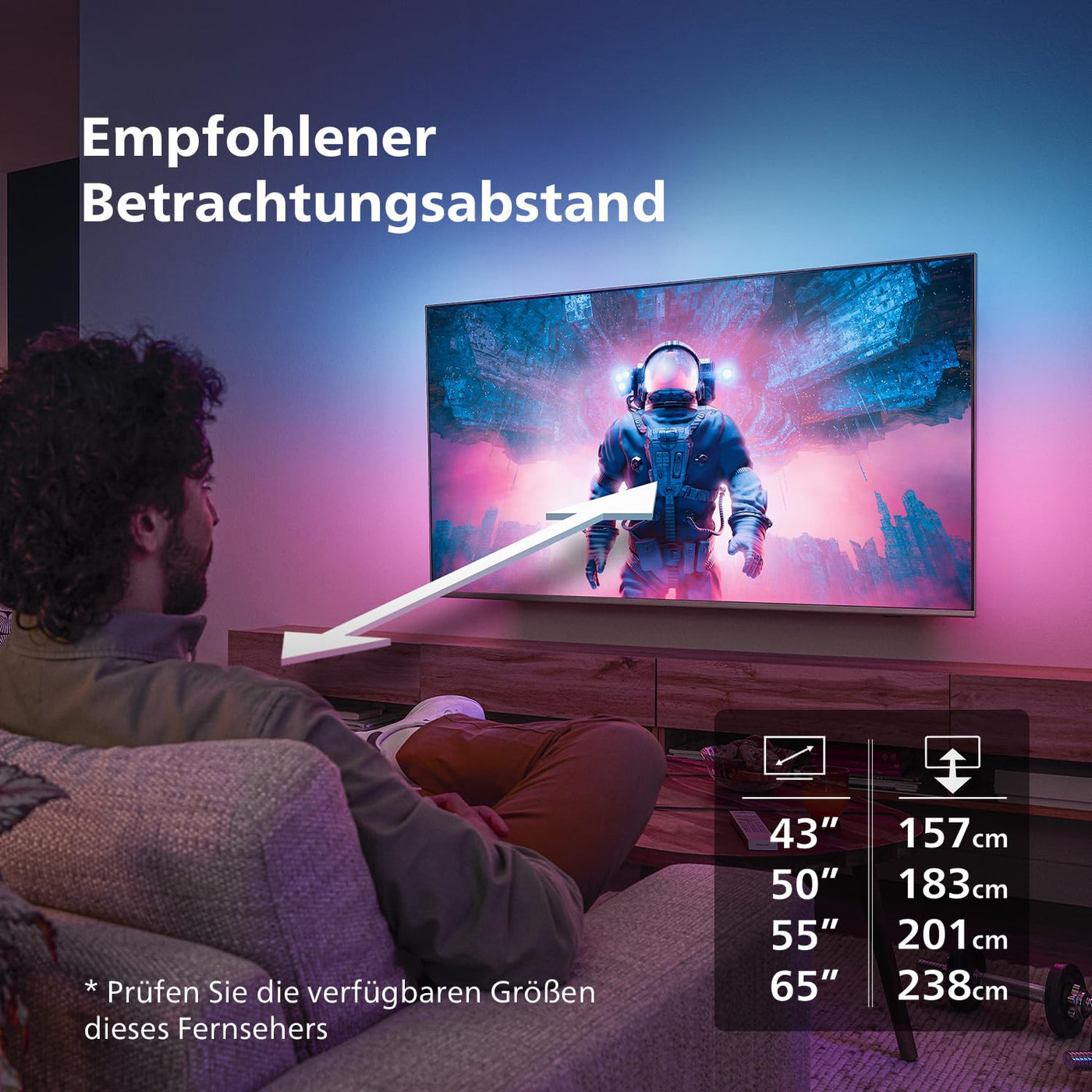 Philips Ambilight 55PUS8909 4K LED Smart TV - 55-Zoll Display mit Pixel-präziser Ultra HD Titan OS Plattform und Dolby Atmos-Klang. Funktioniert mit Alexa und Google Sprachassistent – Anthrazitgrau