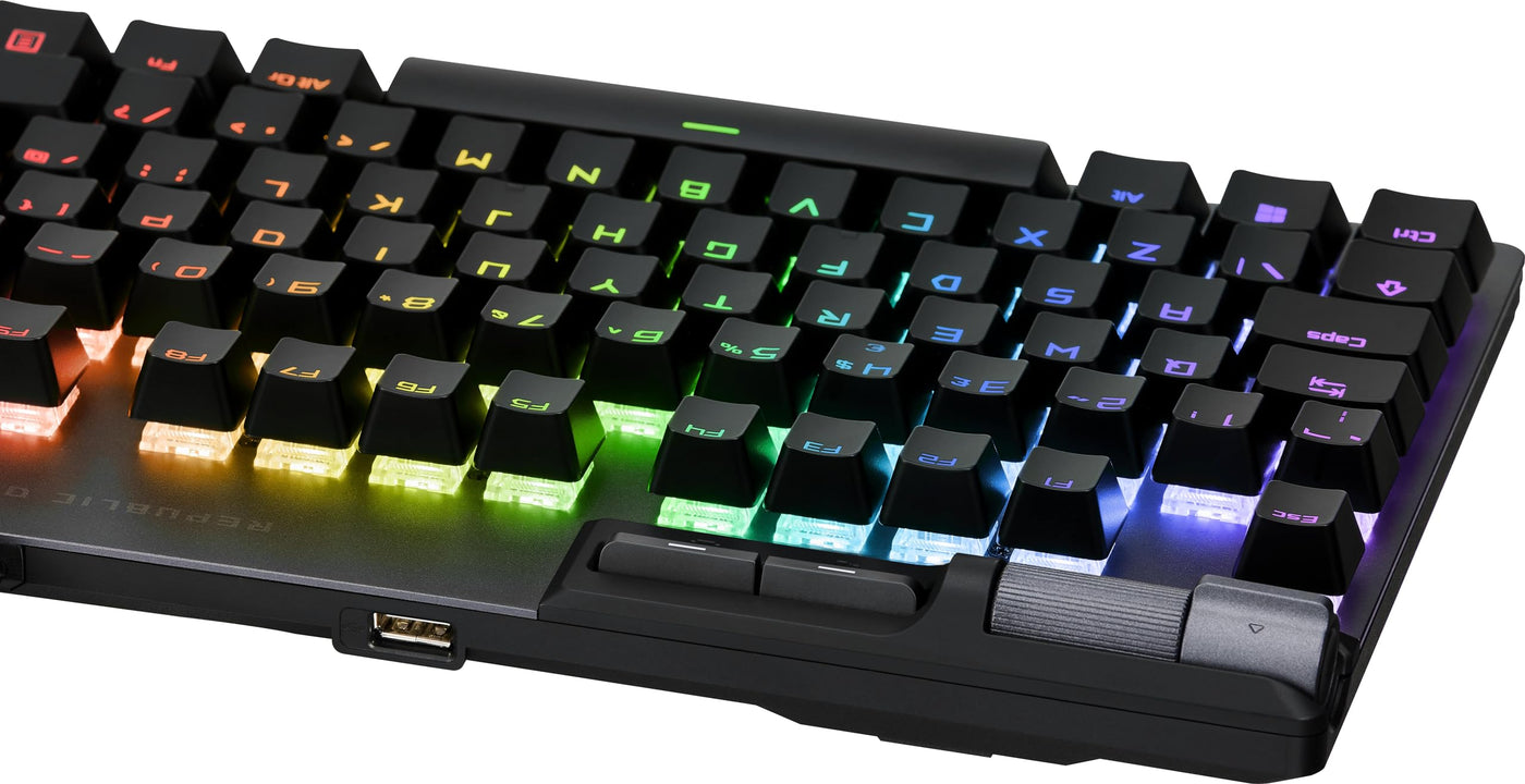 ASUS ROG Strix Flare II Animate mechanische Gaming Tastatur (austauschbare ROG NX-Switches, PBT-Doubleshot-Tastenkappen, LED-Display, 8000 Hz, Aura Sync RGB-Beleuchtung, DE QWERTZ-Layout) schwarz