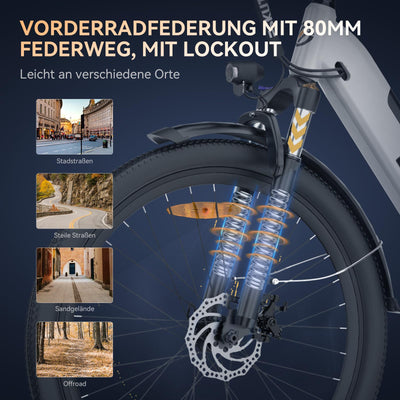 ESKUTE City E-Bike Polluno Plus, Elektrofahrrad 28 Zoll Trekkingrad E-Cityrad mit 36V, 20Ah Lithium-Akku bis zu 120KM Lange Range, Drehmomentsensor, 250W Motor, EU-konformes E Bike, Weiß