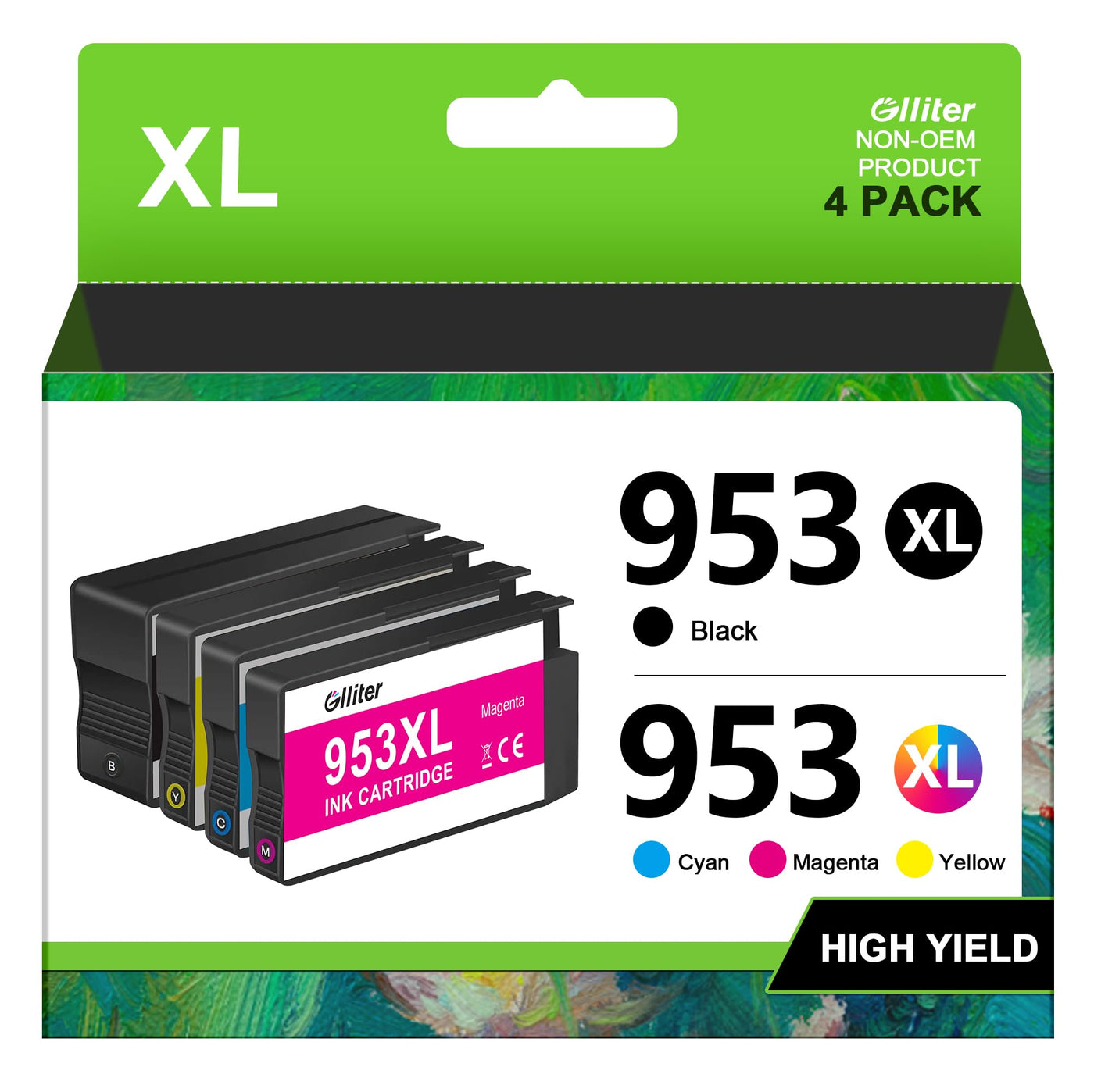 Glliter 953XL Druckerpatronen für HP 953 XL 953XL Multipack Kompatibel für HP Officejet Pro 7720 8710 8715 8720 8730 7740 7720 8210 8716 8719 7730 8218 8718 8725 8728 8740 Drucker (‎‎‎‎‎‎‎4er-Pack)