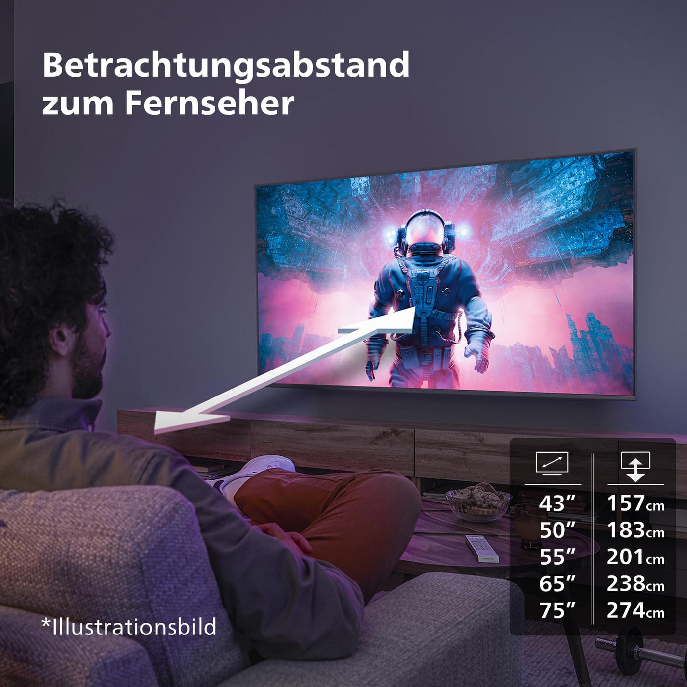 Philips 55PUS7609 4K LED Smart TV - 55-Zoll Display mit Pixel-präziser Ultra HD Titan OS Plattform und Dolby Atmos-Klang. Funktioniert mit Alexa und Google Sprachassistent – Anthrazitgrau