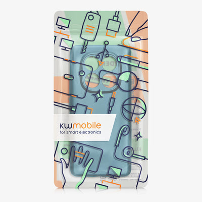 kwmobile Handyhülle kompatibel mit Xiaomi Redmi Note 14 Pro 5G / Poco X7 Hülle - weiche Silikon Case metallisch schimmernd in Metallic Karibikblau